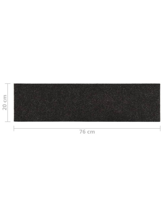Samolepící nášlapy na schody obdélníkové 15 ks 76 x 20 cm hnědé