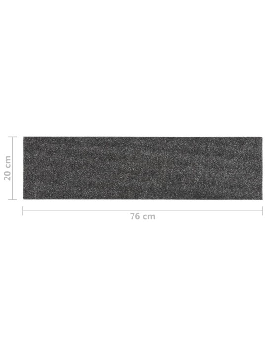 Samolepicí nášlapy na schody obdélník 15 ks 76 x 20 cm antracit