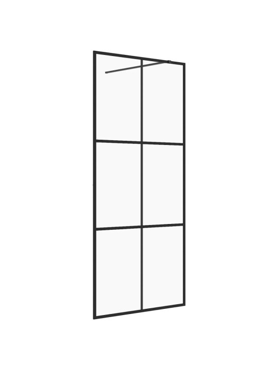 Zástěna do průchozí sprchy čiré ESG sklo 90 x 195 cm černá