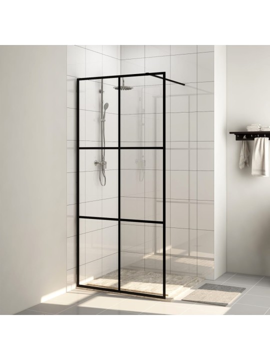 Zástěna do průchozí sprchy čiré ESG sklo 100 x 195 cm černá