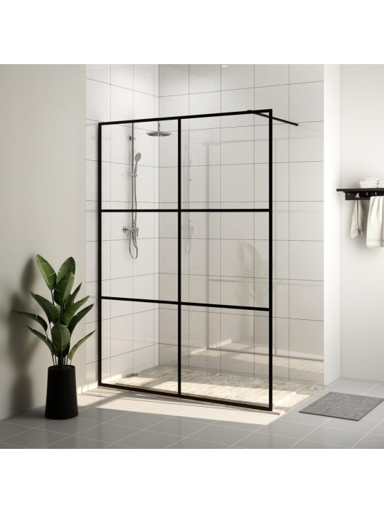 Zástěna do průchozí sprchy čiré ESG sklo 140 x 195 cm černá