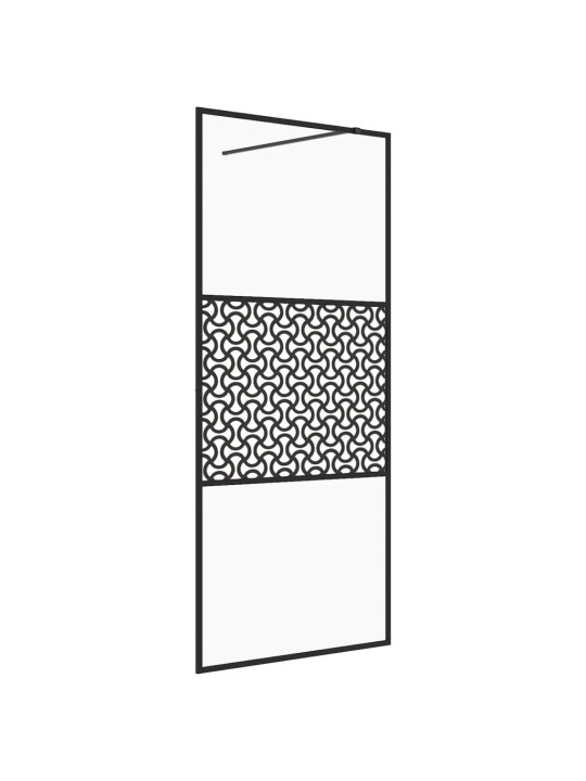 Zástěna do průchozí sprchy čiré ESG sklo 90 x 195 cm černá