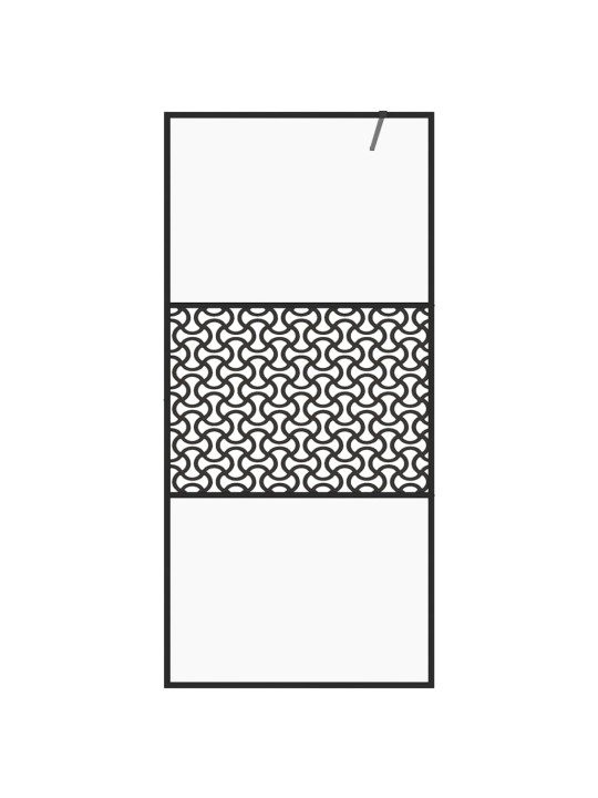 Zástěna do průchozí sprchy čiré ESG sklo 90 x 195 cm černá