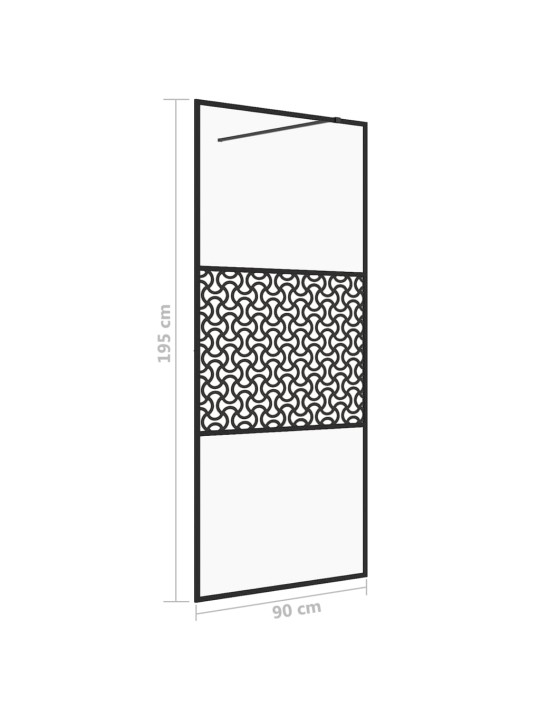 Zástěna do průchozí sprchy čiré ESG sklo 90 x 195 cm černá