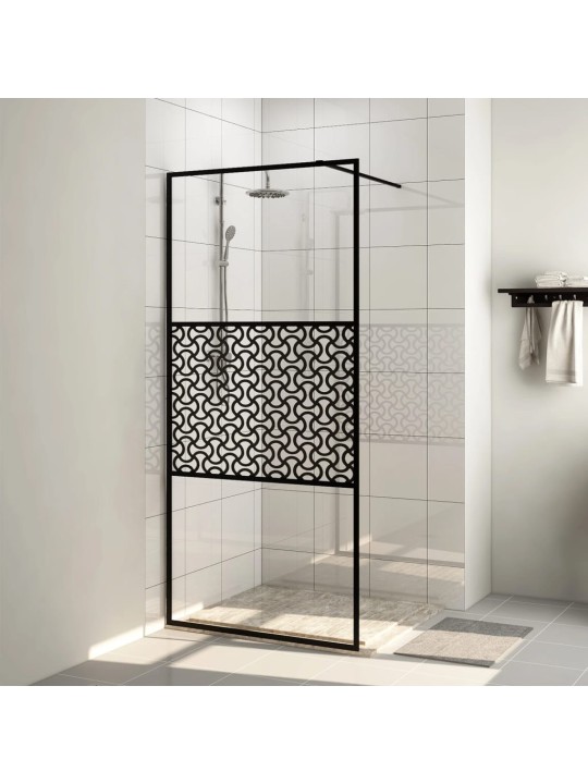 Zástěna do průchozí sprchy čiré ESG sklo 90 x 195 cm černá