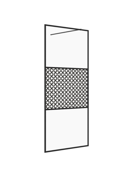 Zástěna do průchozí sprchy čiré ESG sklo 100 x 195 cm černá