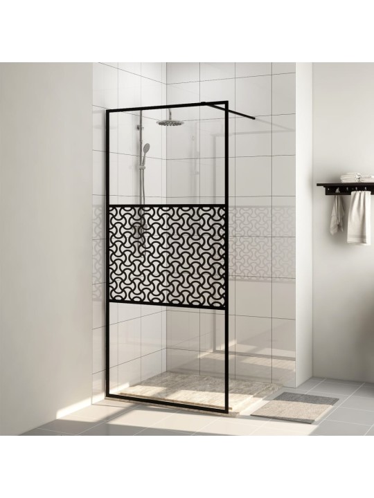 Zástěna do průchozí sprchy čiré ESG sklo 100 x 195 cm černá