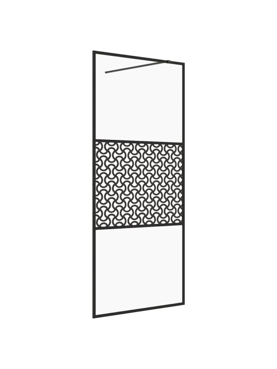 Zástěna do průchozí sprchy čiré ESG sklo 115 x 195 cm černá