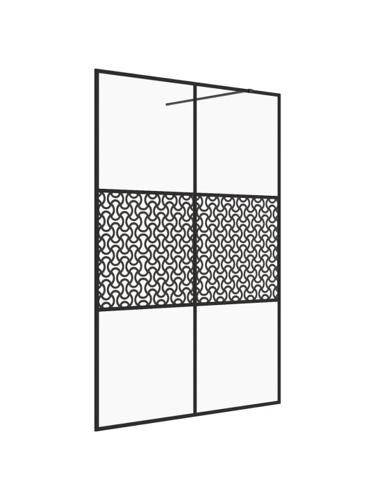Zástěna do průchozí sprchy čiré ESG sklo 140 x 195 cm černá