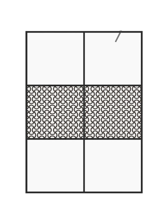 Zástěna do průchozí sprchy čiré ESG sklo 140 x 195 cm černá