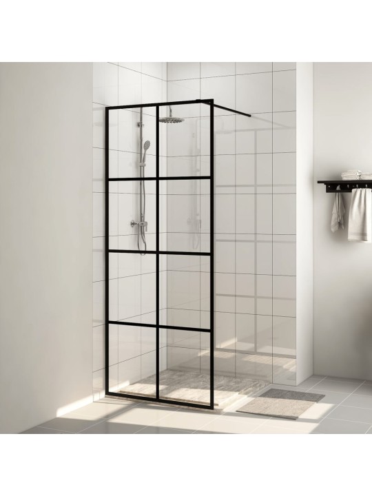 Zástěna do průchozí sprchy čiré ESG sklo 80 x 195 cm černá