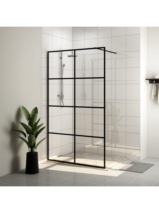Zástěna do průchozí sprchy čiré ESG sklo 100 x 195 cm černá