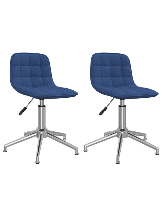 Otočné jídelní židle 2 ks modré textil