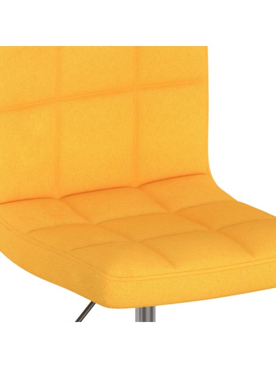 Otočné jídelní židle 2 ks žluté textil