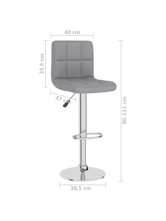 Barové židle 2 ks světle šedé textil
