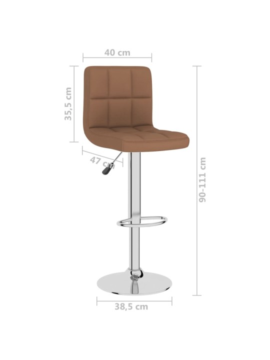 Barové židle 2 ks hnědé textil