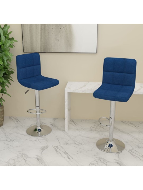 Barové židle 2 ks modré textil