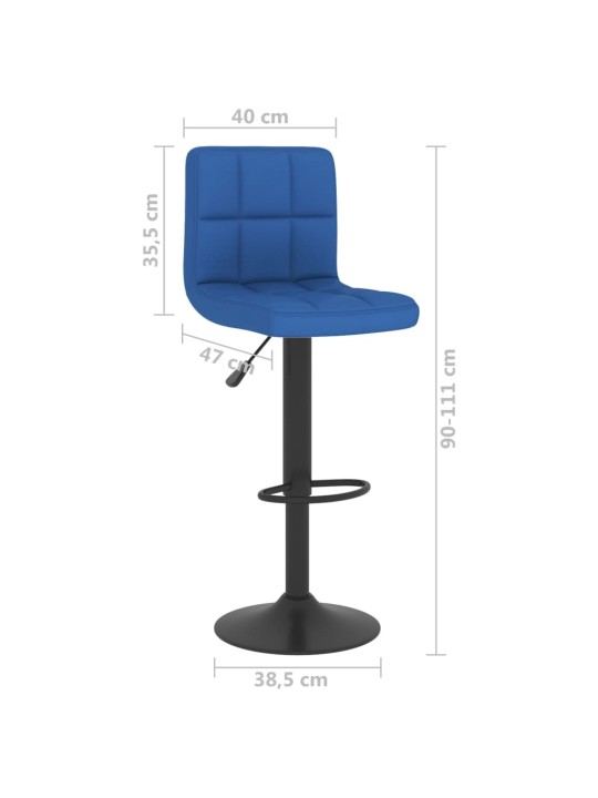 Barové židle 2 ks modré textil