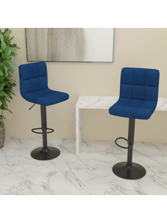 Barové židle 2 ks modré textil