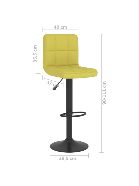 Barové židle 2 ks zelené textil