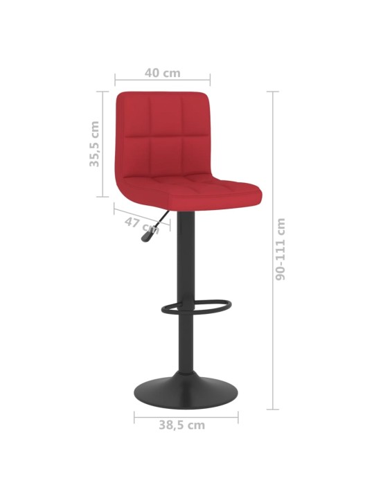 Barové židle 2 ks vínové textil