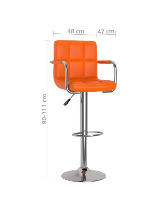 Barové stoličky 2 ks oranžové umělá kůže