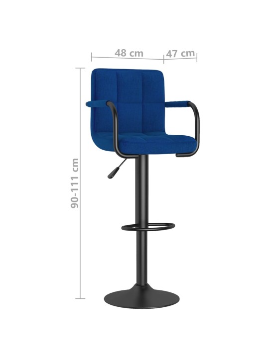 Barové židle 2 ks modré textil