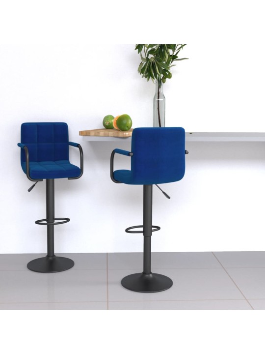 Barové židle 2 ks modré textil