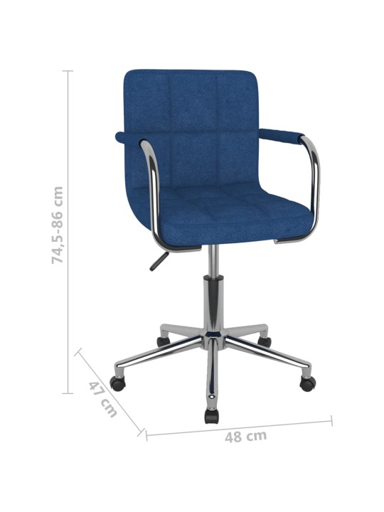 Otočná kancelářská židle modrá textil