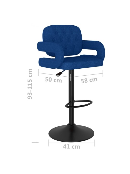 Barové židle 2 ks modré textil