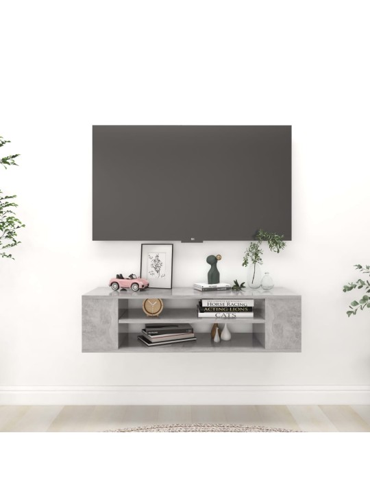 Závěsná TV skříňka betonově šedá 100 x 30 x 26,5 cm dřevotříska