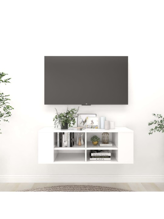 Nástěnná TV skříňka bílá 102 x 35 x 35 cm dřevotříska