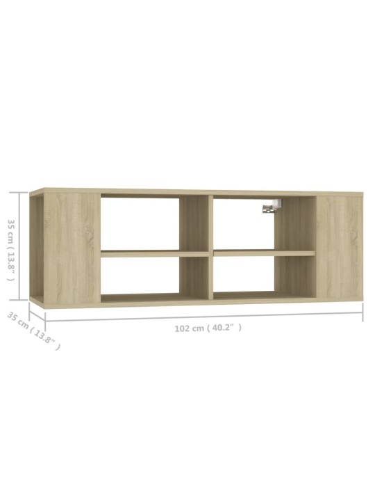 Nástěnná tv skříňka dub sonoma 102 x 35 x 35 cm dřevotříska