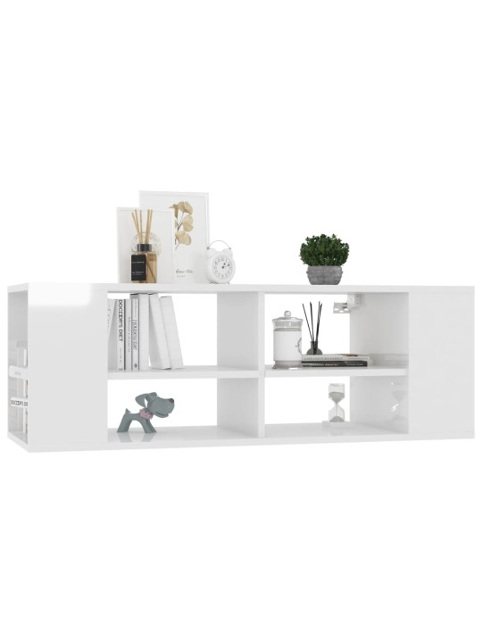 Nástěnná TV skříňka bílá vysoký lesk 102x35x35 cm dřevotříska