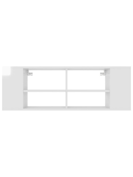 Nástěnná TV skříňka bílá vysoký lesk 102x35x35 cm dřevotříska