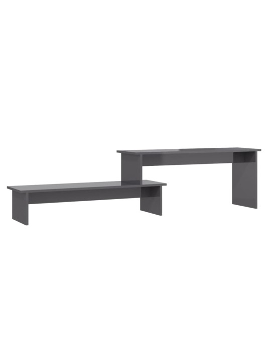 TV stolek šedý s vysokým leskem 180x30x43 cm kompozitní dřevo