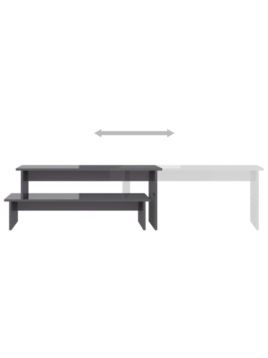 TV stolek šedý s vysokým leskem 180x30x43 cm kompozitní dřevo