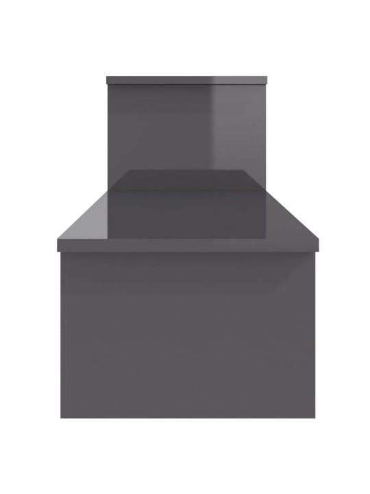 TV stolek šedý s vysokým leskem 180x30x43 cm kompozitní dřevo