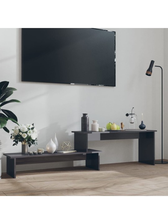 TV stolek šedý s vysokým leskem 180x30x43 cm kompozitní dřevo
