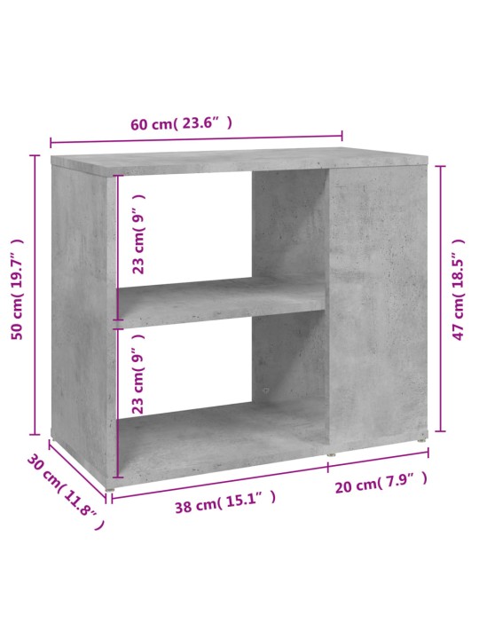 Odkládací skříňka betonově šedá 60x30x50 cm kompozitní dřevo