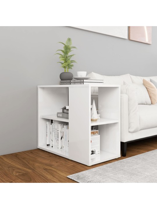 Odkládací skříňka bílá vysoký lesk 60x30x50 cm kompozitní dřevo