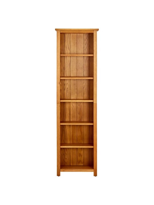Knihovna se 6 policemi 52x22x180 cm masivní dubové dřevo