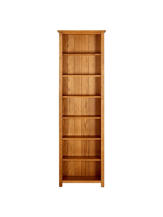 Knihovna se 7 policemi 60x22x200 cm masivní dubové dřevo