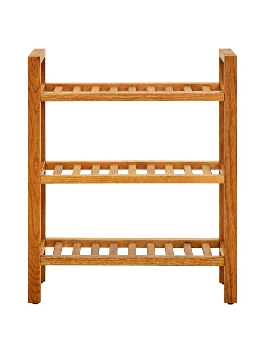 Botník se 3 policemi 50 x 27 x 60 cm masivní dubové dřevo