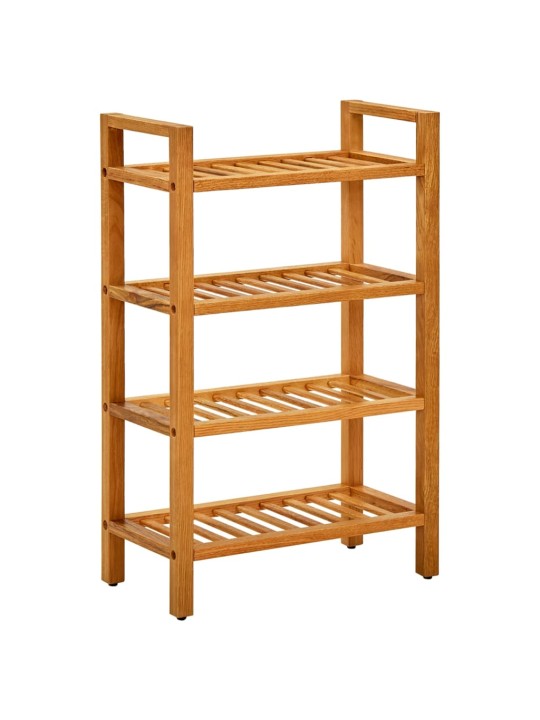 Botník se 4 policemi 50 x 27 x 80 cm masivní dubové dřevo