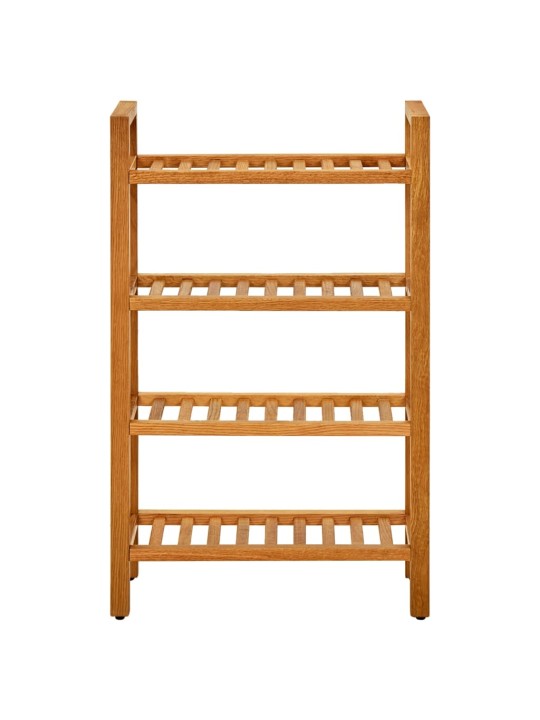 Botník se 4 policemi 50 x 27 x 80 cm masivní dubové dřevo