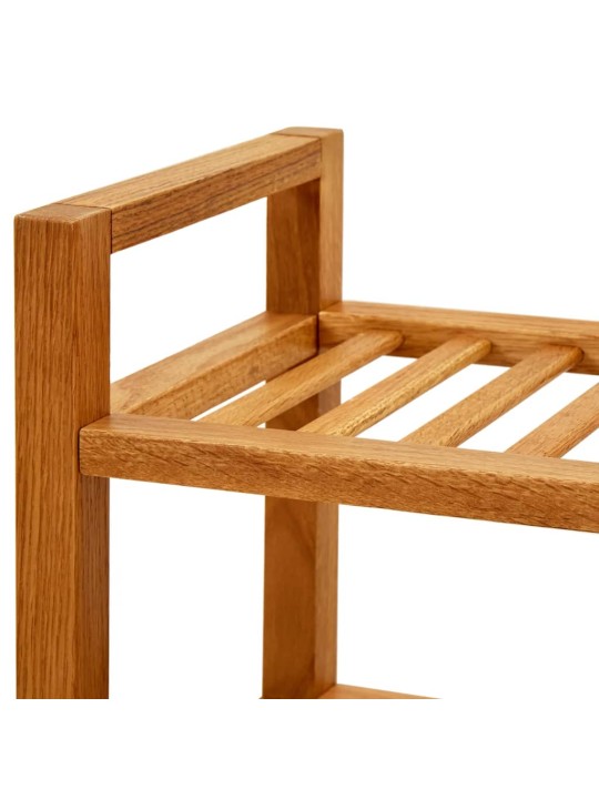 Botník se 4 policemi 50 x 27 x 80 cm masivní dubové dřevo