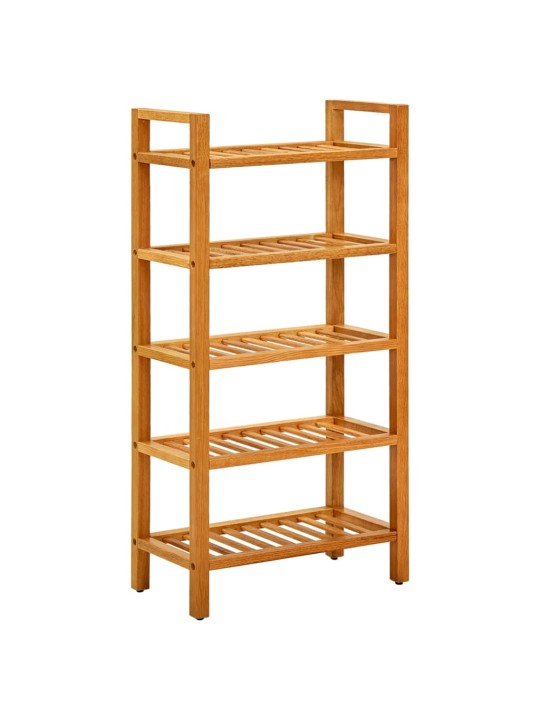 Botník s 5 policemi 50 x 27 x 100 cm masivní dubové dřevo