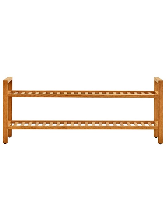 Botník se 2 policemi 100 x 27 x 40 cm masivní dubové dřevo