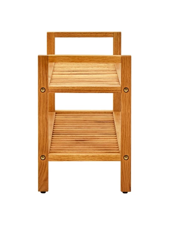Botník se 2 policemi 100 x 27 x 40 cm masivní dubové dřevo